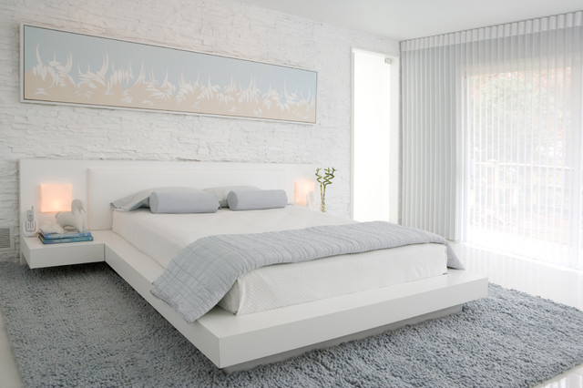 couleur-chambre-coucher-combinaisons-blanc-gris-clair-lampes-chevet couleur chambre