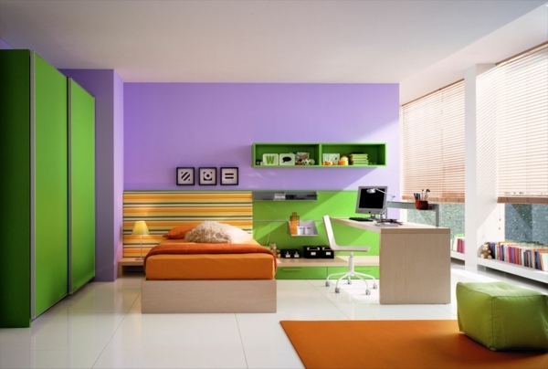 couleurs tendance vert violet enfants