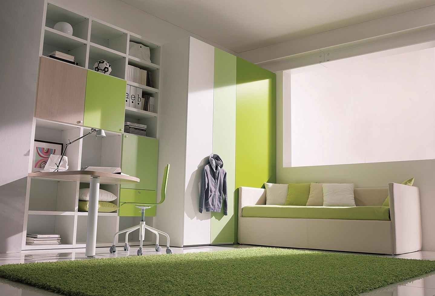 couleurs verts anis chambre