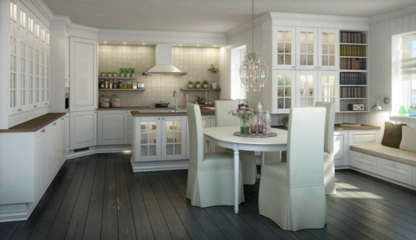 cuisine blanche style scandinave meubles bois