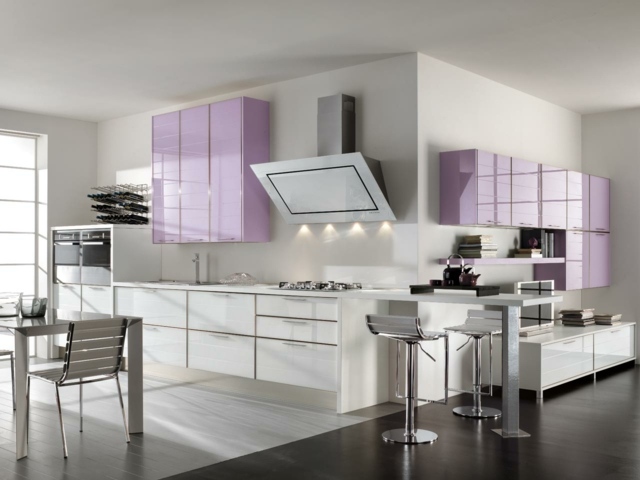 cuisine elegante violet blanc