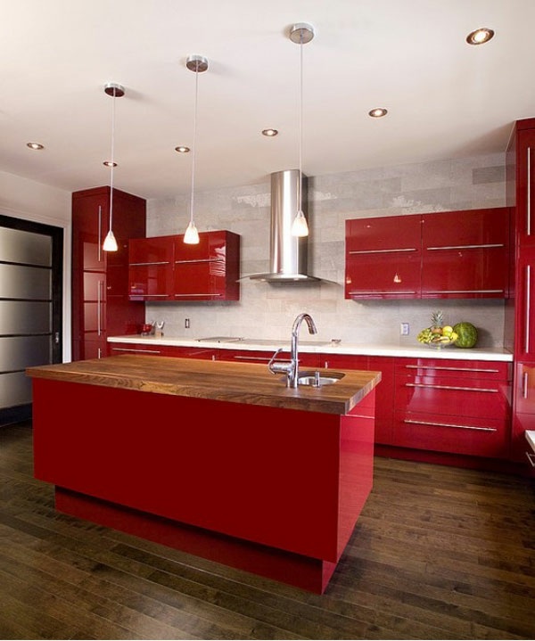cuisine moderne rouge design