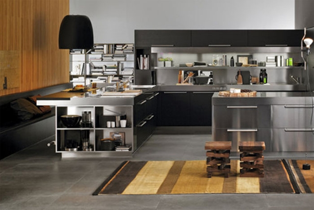 cuisine-tapis-couleur-marron-rayures
