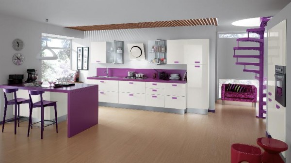 cuisines design accent violet Scavolini