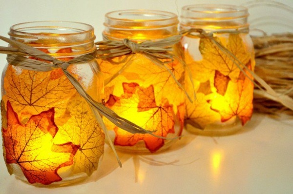 Les feuilles bocal transformer la lumière des bougies de manière magique déco diy