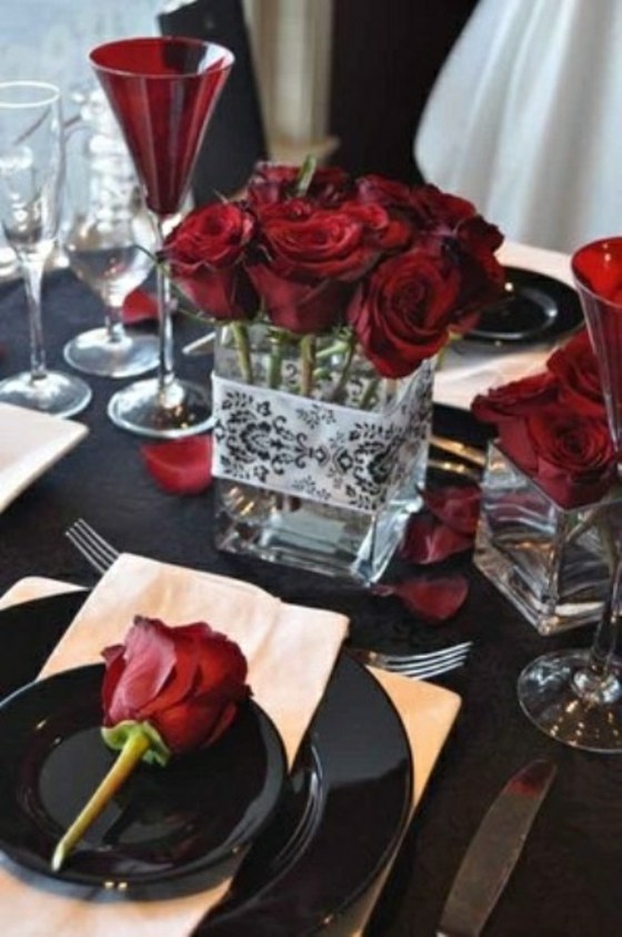 deco roses table halloween