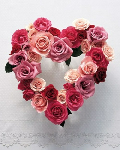 décoration de st valentin roses couronne
