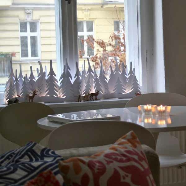 décoration papier Noël cuisine fenêtre