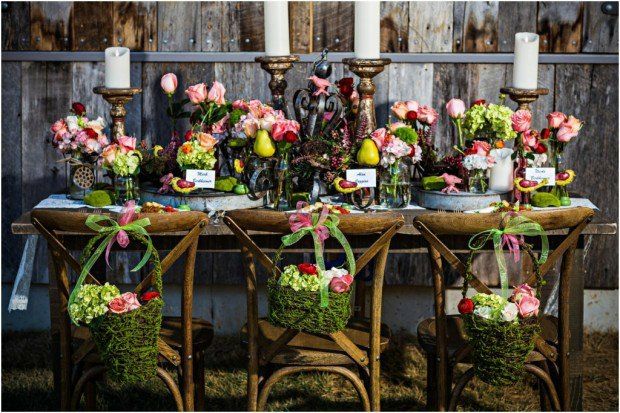 decoration table mariage fleurs
