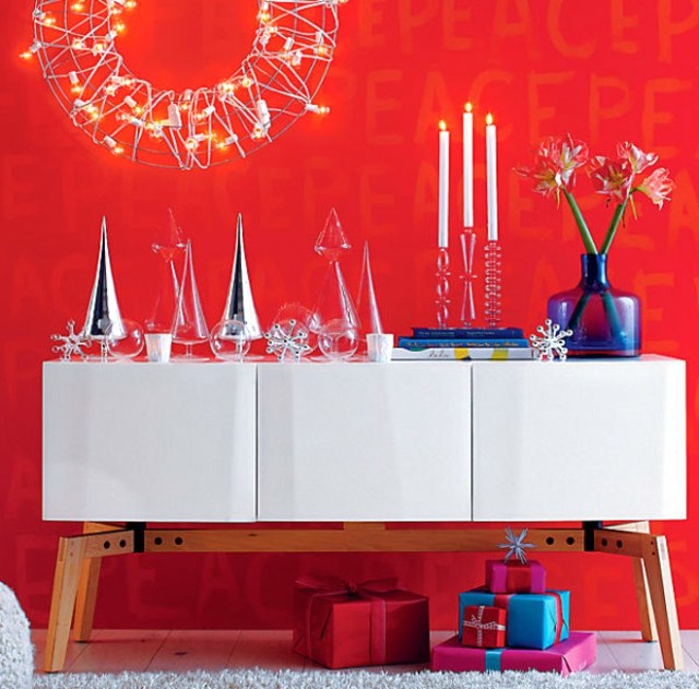 décorer la table de Noël rouge 