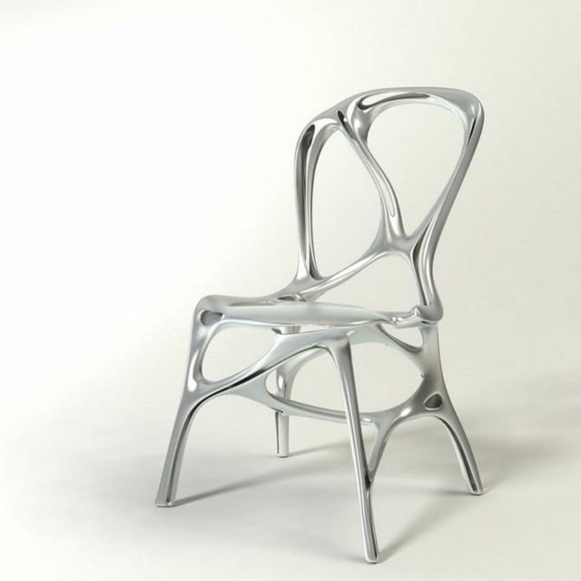 chaise en métal futuriste