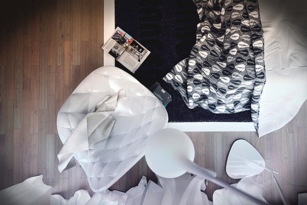 design moderne chambre blanc gris noir