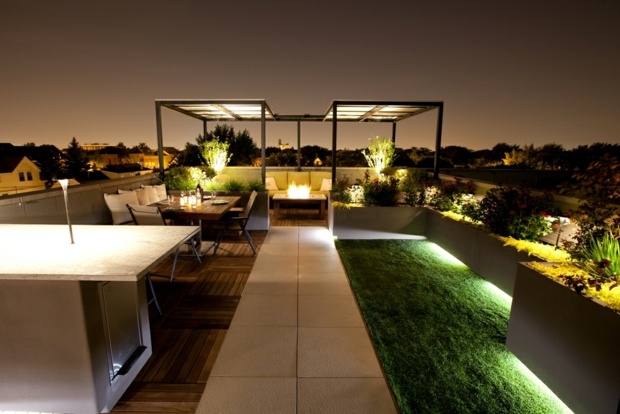 design terrasse pergola toit moderne aluminium