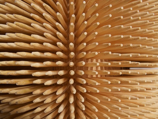 détails armoire vintage bois bambou