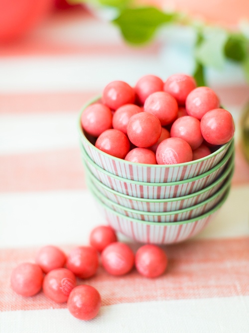 déco table fruits frais couleur rose