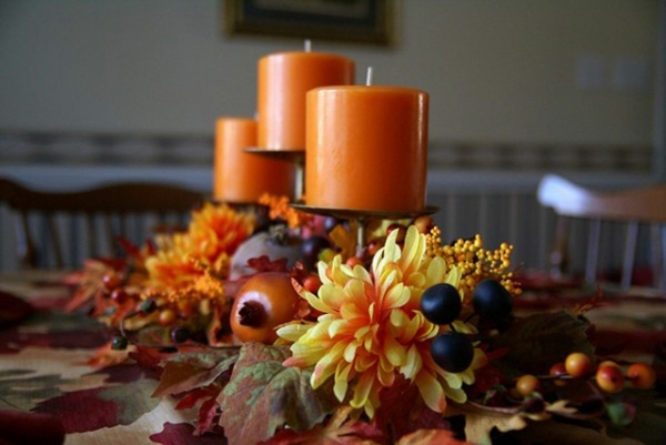 décoration automne centre table