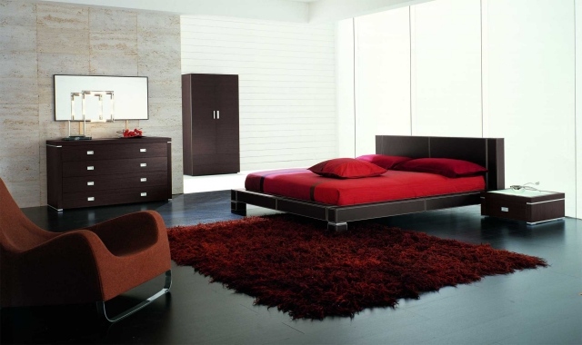 décoration-chambre-couleur-rouge-idée-originale-linge-lit-rouge