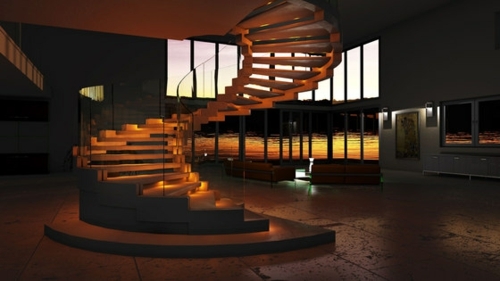 escalier design spirale contemporain