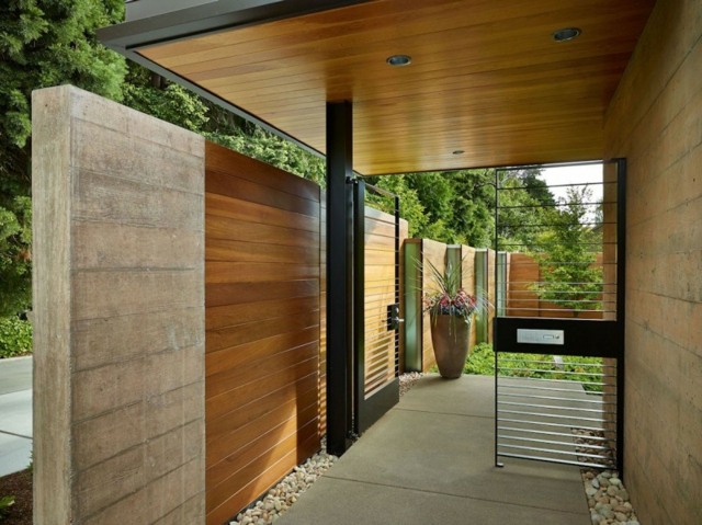 exterieur maison moderne bois