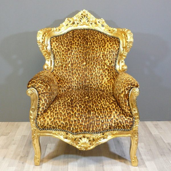 fauteuil baroque doré tigre
