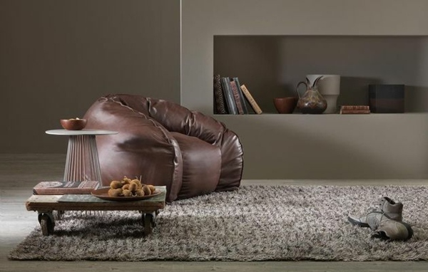 fauteuil cuir marron desin cozy