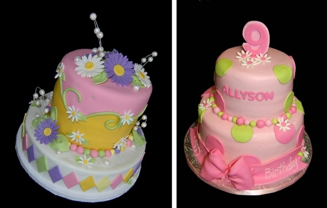 gâteau d'anniversaire fille antennes rose etage