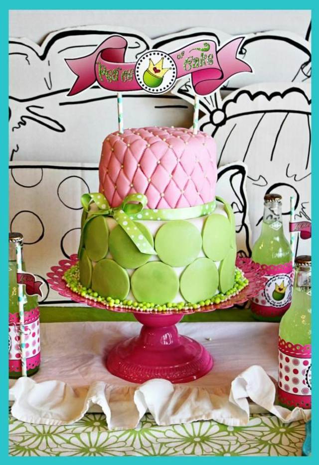 gâteau original rose et vert