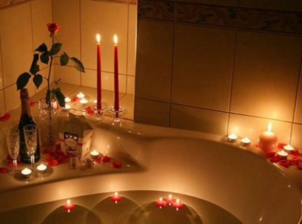 idée romantique Saint Valentin bougies
