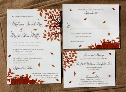 idee carte invitation theme automne mariage