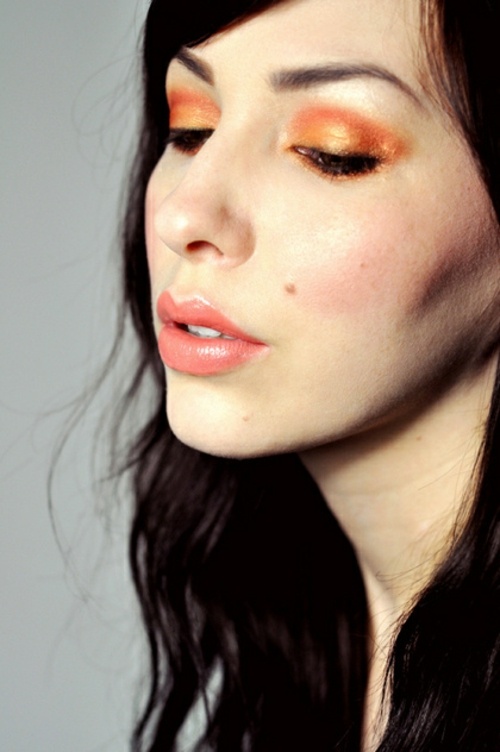 idee maquillage moderne orange