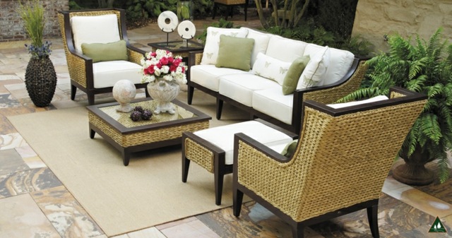 idee mobilier patio coussins beiges