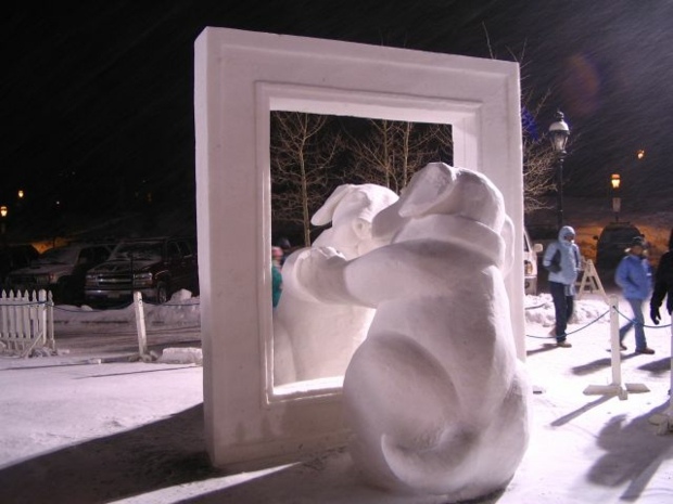 idee ski vacances sculpture neige