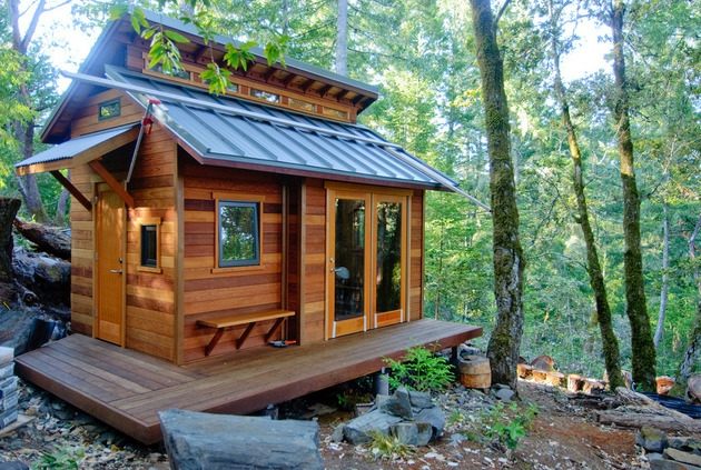 idée bungalow design contemporain bois