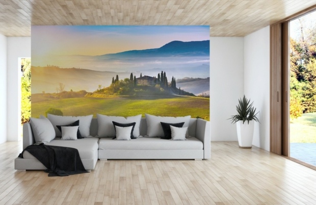 illustration murale paysage toscan par PIXERS