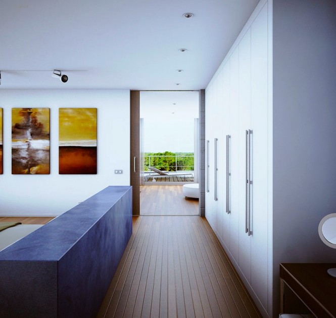 intérieur-contemporain-revêtement-sol-bois-murs-blancs-balcon intérieur contemporain