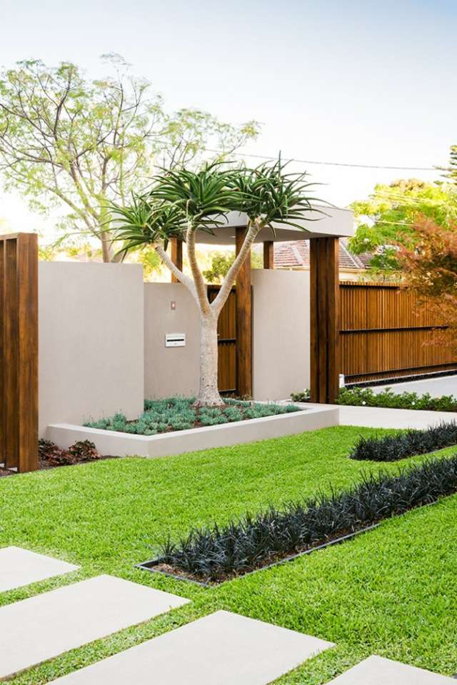 jardin concept minimaliste porte entrée