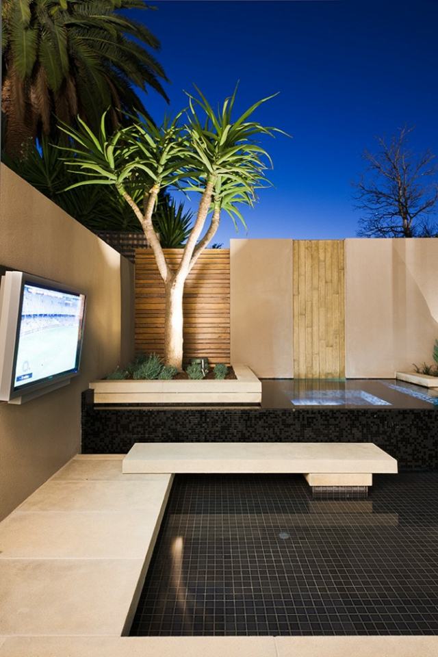 jardin spa piscine tele deco