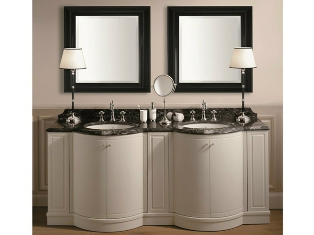 lavabo meuble blanc miroirs salle de bains