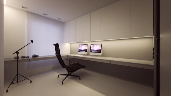 Le bureau est une pièce élaborée maison exigeant de la simplicité 