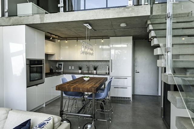 loft design interieur escalier cuisine moderne