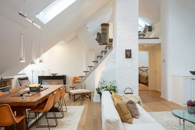 loft moderne espace manger meubles