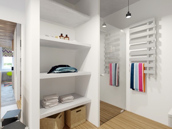 lofts-design-Mooseberry-Design-salle-bains-épurée-étagères-blanches-douche-italienne lofts design