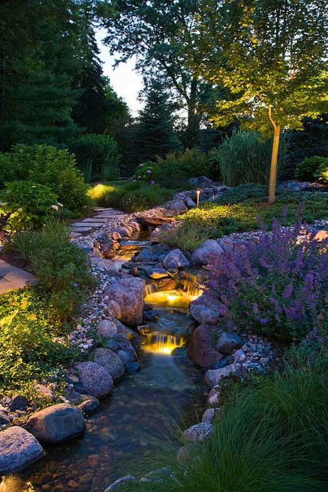 luminaire cascade déco jardin