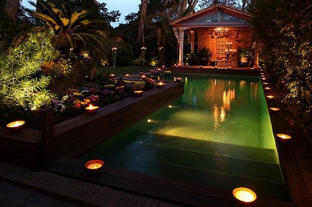 luminaires extérieurs design piscine