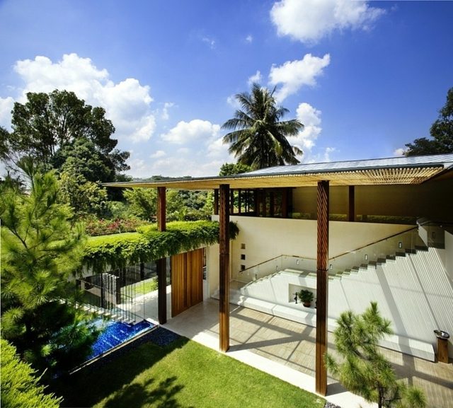 maison de luxe Singapour jardin déco