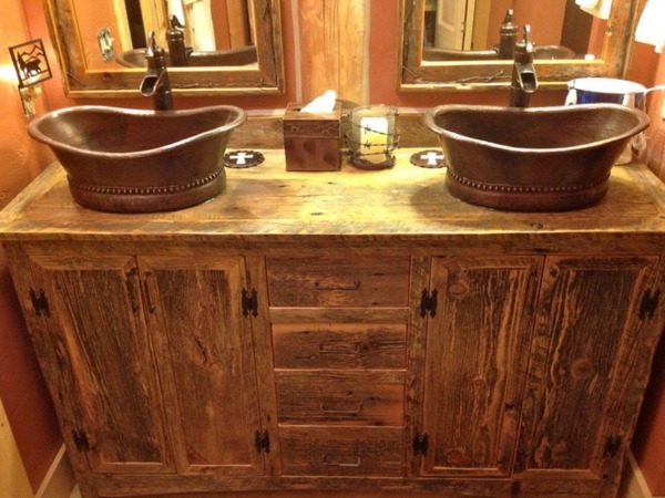 meuble bois rustique salle de bains