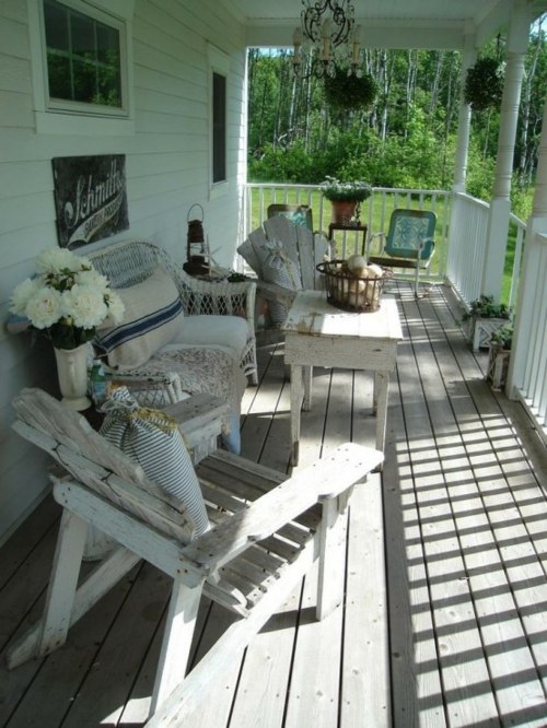 veranda meuble rustique beaute accord avec paysage