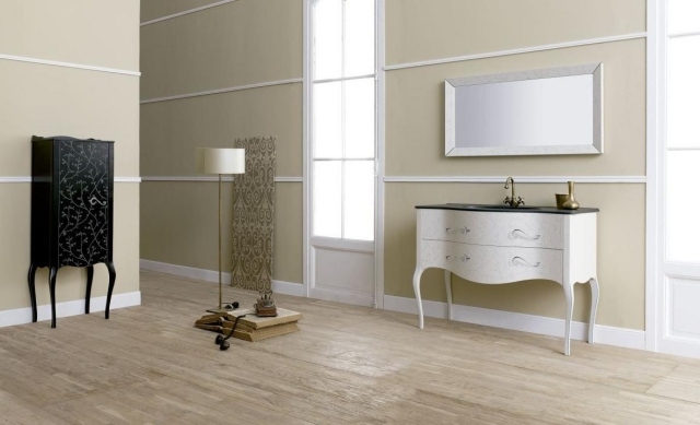 meuble-sous-lavabo-style-classique-noir-blanc-design-original-miroir-rectangulaire-armoire-noire meuble sous lavabo