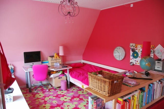meubles chambre fille rose