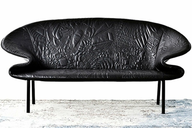 meubles en cuir canape design noir
